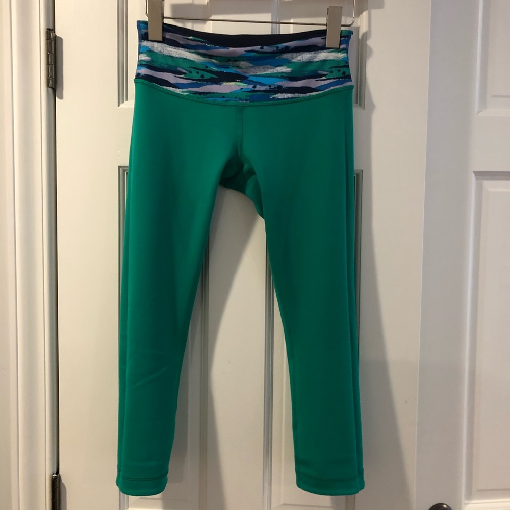 Lululemon Wunder Under Crop Inkwell/Jungle